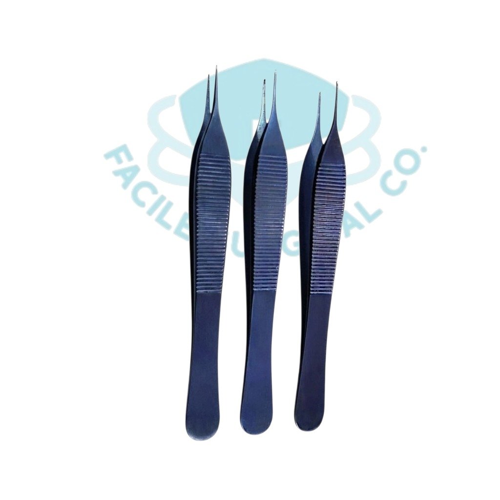Gemini_Generated_Image_3nhrn3nhrn3nhrn3 Adson Forceps 1×2 teeth Titanium-BlueLine - Image 1