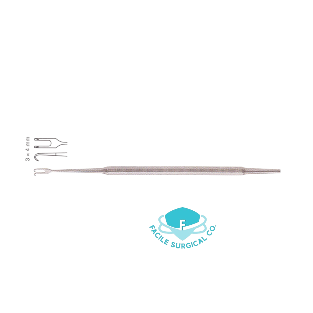cottle-double-hook-45.20.15 Cottle Double Hook, 15cm, Sharp, 3x4mm - Image 1